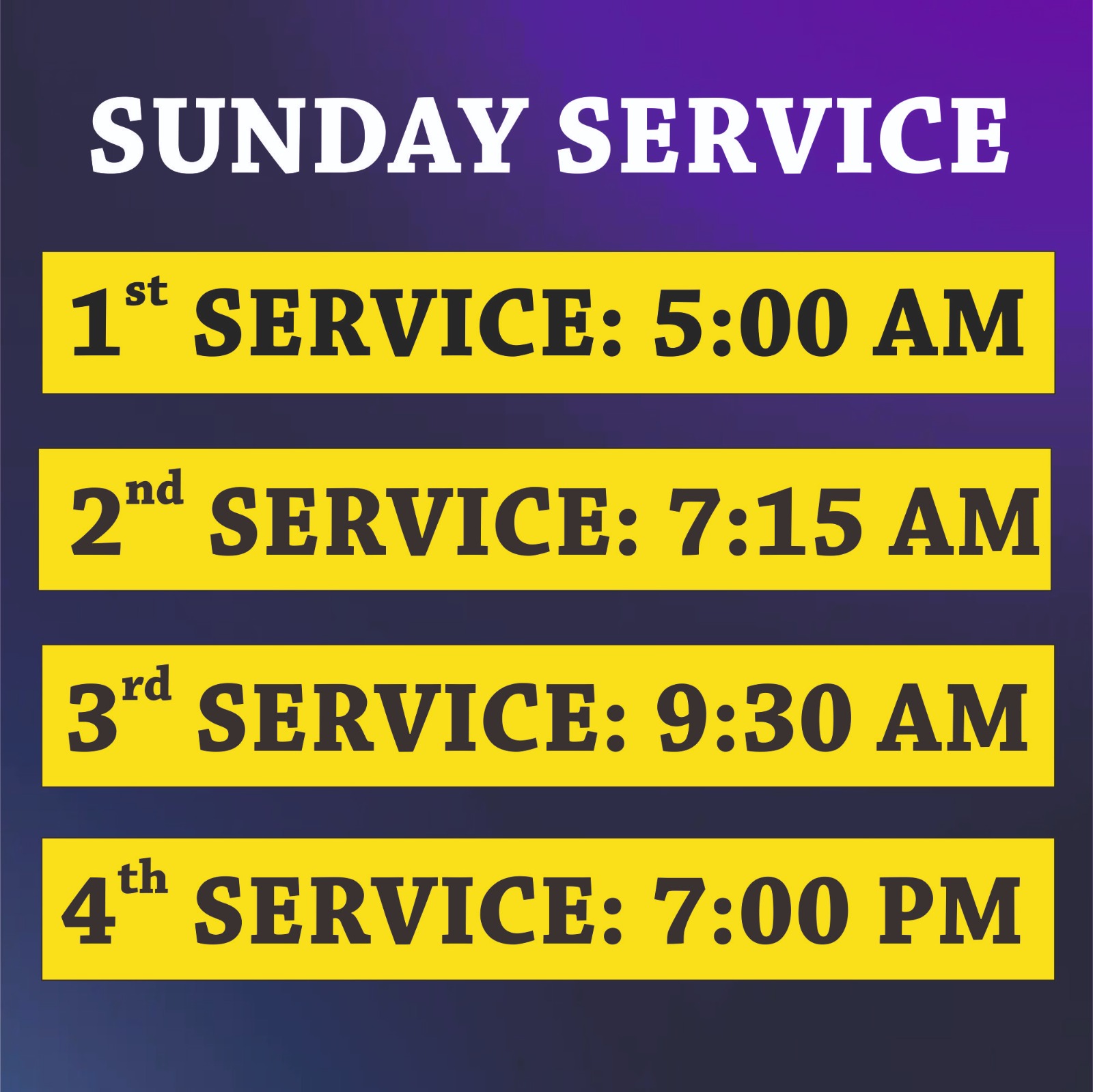 Sunday Services
